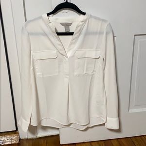 White sheer chiffon dress shirt